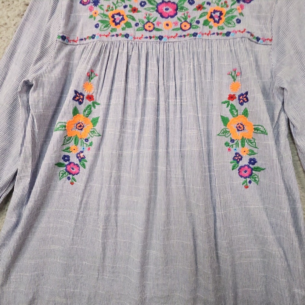 Jodifl Blouse Womens L Boho Embroidered Peasant 3/4 Sleeve Cottagecore Festival - Picture 4 of 16